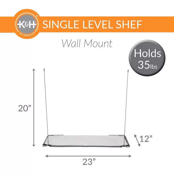 KampH Pet Products Wall Mount Cat Shelf Cat Hammock for Large Cats Kitten amp Adulate Wall Cat Tree Furniture Activity Center Playground for Indoor Cats  Single Level Natural 23 X 12 InchesSingle Level Natural
