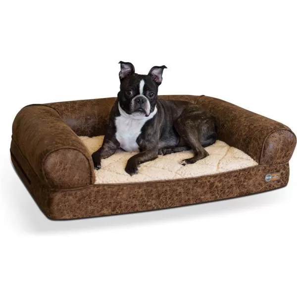 KampH Pet Products Bomber Memory Sofa Pet Bed Medium Brown 24 x 33330L x 240W x 90Th Brown