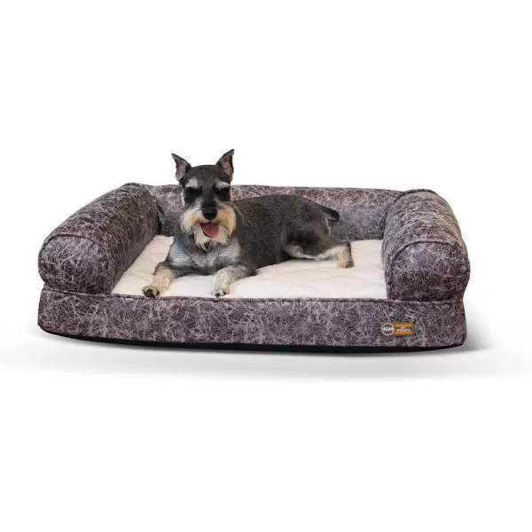 KampH Pet Products Bomber Memory Sofa Pet Bed Medium Brown 24 x 33330L x 240W x 90Th Gray