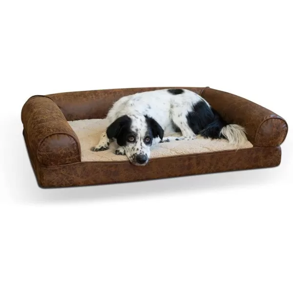 KampH Pet Products Bomber Memory Sofa Pet Bed Medium Brown 24 x 33410L x 300W x 90Th Brown