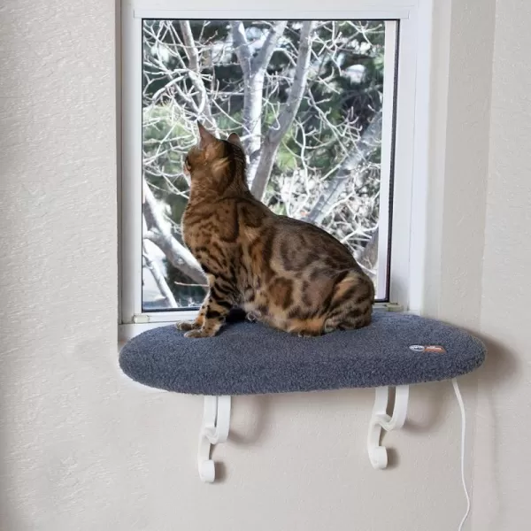 KampH Pet Products Cat Perch Hammock for Window Sill Gray 14 X 24 Inches  HeatedKampH Pet Products Cat Perch Hammock for Window Sill Gray 14 X 24 Inches  Heated