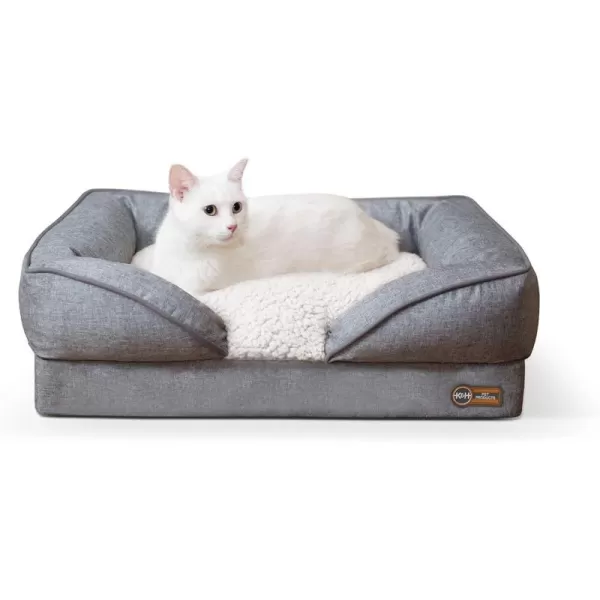 KampH Pet Products PillowTop Orthopedic Lounger Sofa Dog Bed Classy Gray Small 18 X 24 Inches240L x 180W x 80Th Recyclable Box