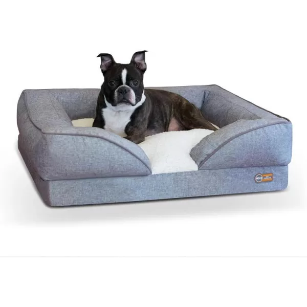 KampH Pet Products PillowTop Orthopedic Lounger Sofa Dog Bed Classy Gray Small 18 X 24 Inches300L x 240W x 90Th Recyclable Box