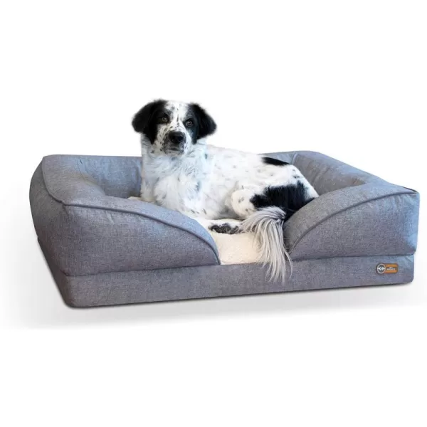 KampH Pet Products PillowTop Orthopedic Lounger Sofa Dog Bed Classy Gray Small 18 X 24 Inches360L x 280W x 100Th Recyclable Box