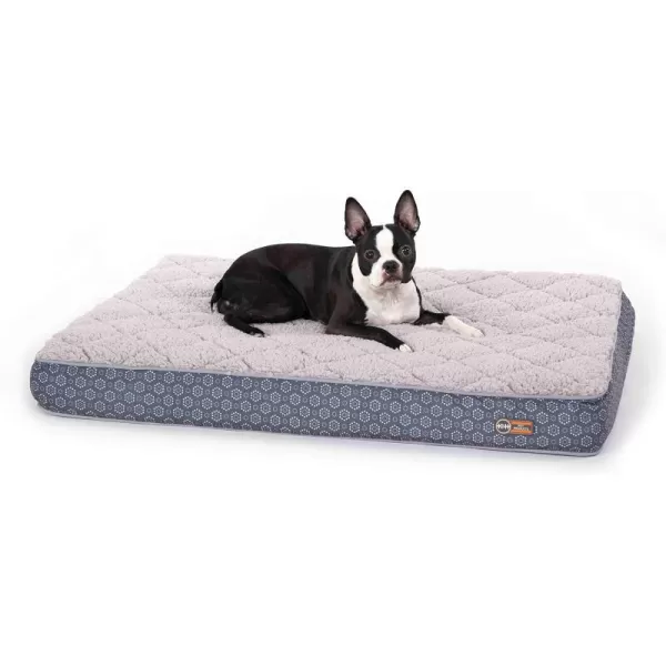 KampH Pet Products QuiltTop Superior Orthopedic Bed GrayGeo Flower Small 27 X 36 InchesGrayGeo Flower 300L x 400W x 40Th Indoor Quilted Plush