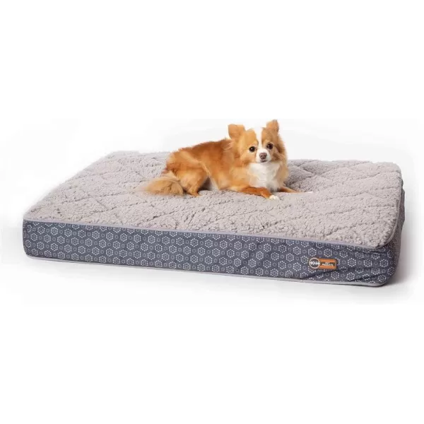 KampH Pet Products QuiltTop Superior Orthopedic Bed GrayGeo Flower Small 27 X 36 InchesGrayGeo Flower 360L x 270W x 40Th Indoor Quilted Plush