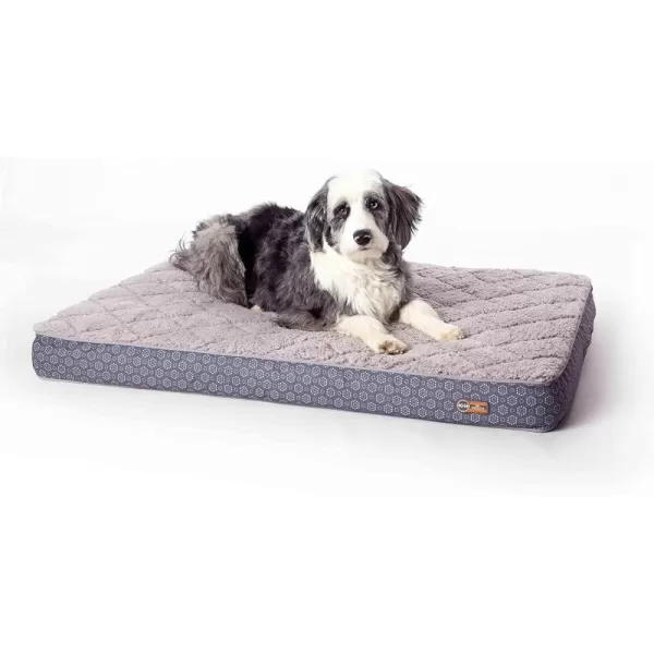 KampH Pet Products QuiltTop Superior Orthopedic Bed GrayGeo Flower Small 27 X 36 InchesGrayGeo Flower 460L x 350W x 40Th Indoor Quilted Plush