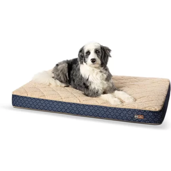 KampH Pet Products QuiltTop Superior Orthopedic Bed GrayGeo Flower Small 27 X 36 InchesNavyGeo Flower 460L x 350W x 40Th Indoor Quilted Plush