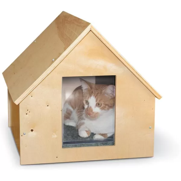 KampH Pet Products Thermo Birchwood Manor Kitty Home Heated Real Birchwood 18 X 16 X 15 InchesUnheated