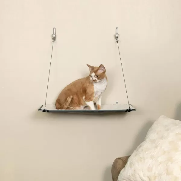 KampH Pet Products Wall Mount Cat Shelf Cat Hammock for Large Cats Kitten amp Adulate Wall Cat Tree Furniture Activity Center Playground for Indoor Cats  Single Level Natural 23 X 12 InchesSingle Level Natural