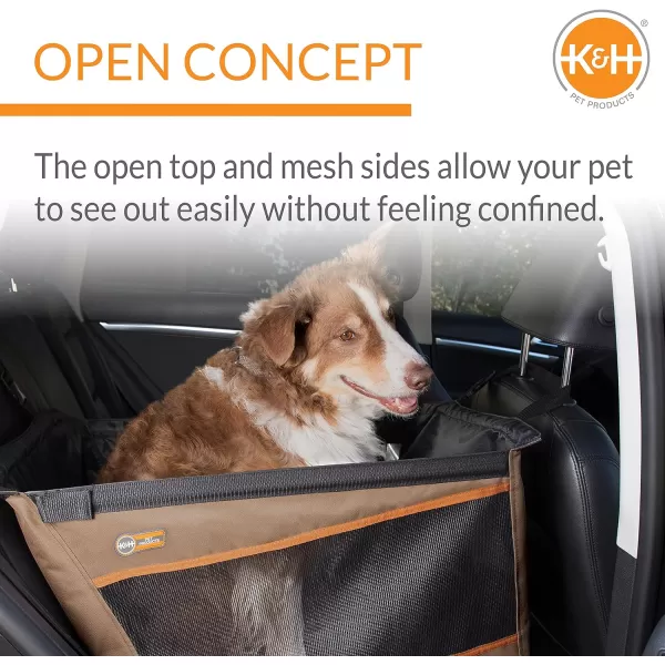 KampH Pet Products Buckle N Go Dog Car Seat for Large Dogs Waterproof Fabric with Breathable Mesh amp Adjustable Dog Seat Belt for Car Dog Hammock for Car Dog Carrier Dog Car Seat Cover  Gray MDLGTan Large 21 X 19 X 19 Inches
