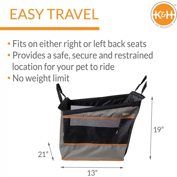 KampH Pet Products Buckle N Go Dog Car Seat for Large Dogs Waterproof Fabric with Breathable Mesh amp Adjustable Dog Seat Belt for Car Dog Hammock for Car Dog Carrier Dog Car Seat Cover  Gray MDLGGray Small 21 X 13 X 19 Inches