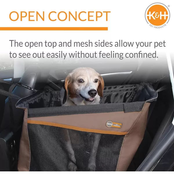 KampH Pet Products Buckle N Go Dog Car Seat for Large Dogs Waterproof Fabric with Breathable Mesh amp Adjustable Dog Seat Belt for Car Dog Hammock for Car Dog Carrier Dog Car Seat Cover  Gray MDLGTan Small 21 X 13 X 19 Inches