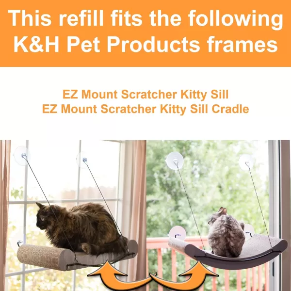 KampH Pet Products EZ Mount Cat Scratcher Kitty Sill Cradle Window Sill Cat Bed REFILL ONLY Cat Window Bed Cat Furniture Cat Window Hammock Sturdy Cat Window Perch for Large Cats REFILL ONLYKitty Sill  Cradle Refill