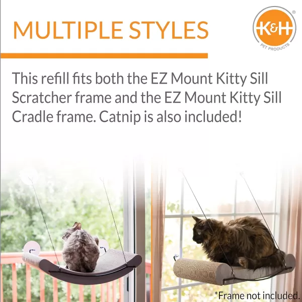 KampH Pet Products EZ Mount Cat Scratcher Kitty Sill Cradle Window Sill Cat Bed REFILL ONLY Cat Window Bed Cat Furniture Cat Window Hammock Sturdy Cat Window Perch for Large Cats REFILL ONLYKitty Sill Refill