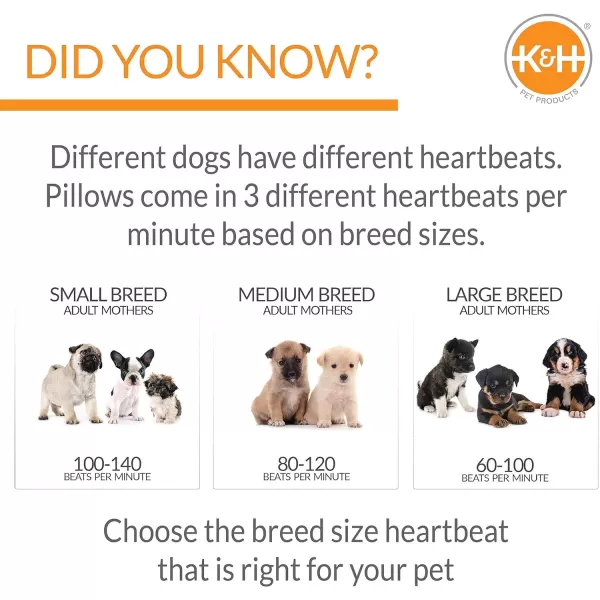KampH Pet Products Mothers Heartbeat Calming Dog Toy Heart Pillow Red Small Breed Heartbeat 6 InchGray Bone Medium Breed Heartbeat