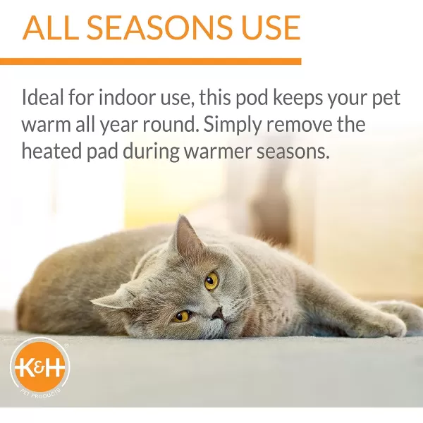 KampH Pet Products Thermo Plush Pad Indoor Heated Pet Bed Gray Medium 175 X 28 Inches280L x 180W x 10Th