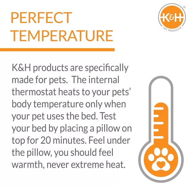 KampH Pet Products Thermo Plush Pad Indoor Heated Pet Bed Gray Medium 175 X 28 Inches280L x 180W x 10Th