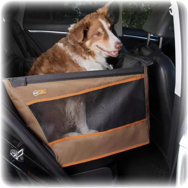 KampH Pet Products Buckle N Go Dog Car Seat for Large Dogs Waterproof Fabric with Breathable Mesh amp Adjustable Dog Seat Belt for Car Dog Hammock for Car Dog Carrier Dog Car Seat Cover  Gray MDLGTan Large 21 X 19 X 19 Inches