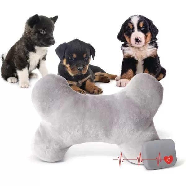 KampH Pet Products Mothers Heartbeat Calming Dog Toy Heart Pillow Red Small Breed Heartbeat 6 InchGray Bone Large Breed Heartbeat