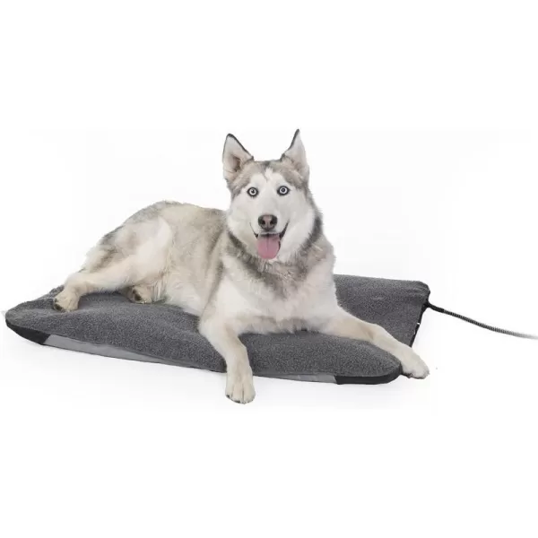 KampH Pet Products Orthopedic Outdoor Heated Dog Bed LectroSoft Gray Small 14 X 18 Inches360L x 250W x 10Th