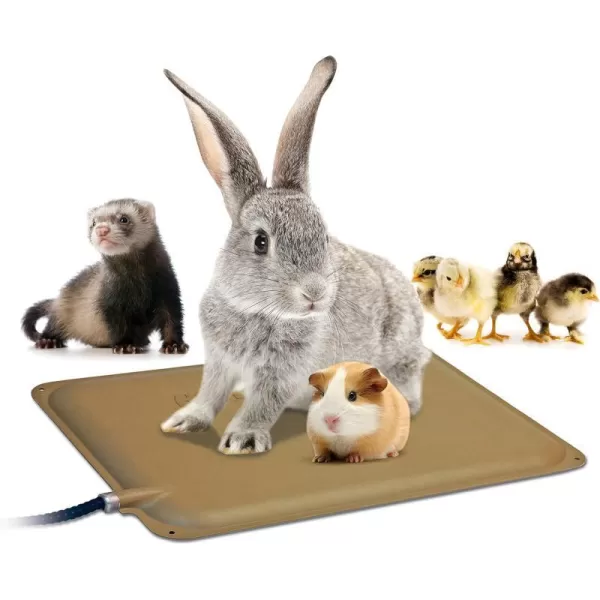 KampH Pet Products Outdoor Small Animal Heated Pad for Rabbits and Small Animals Tan 9 X 12 InchesSmall Animal Pad