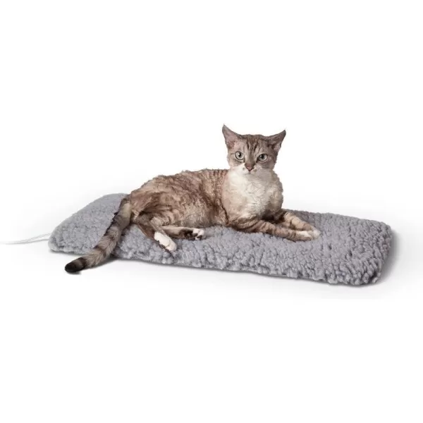 KampH Pet Products Thermo Plush Pad Indoor Heated Pet Bed Gray Medium 175 X 28 Inches250L x 130W x 10Th