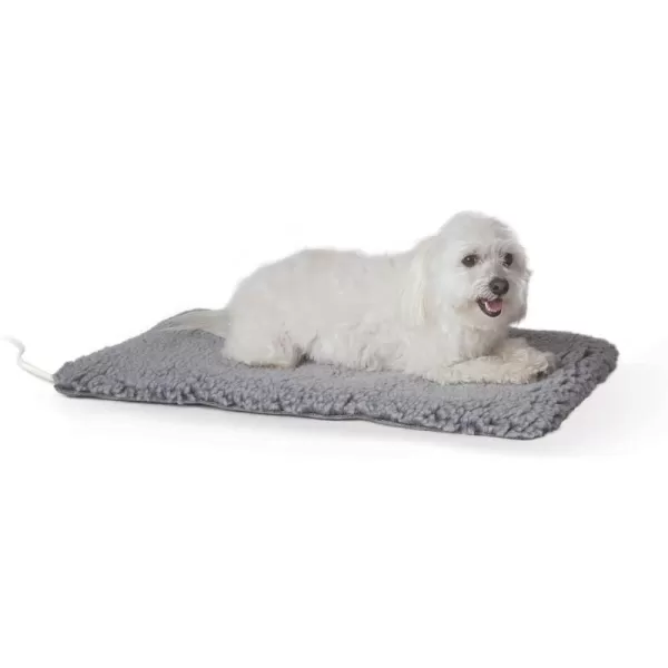 KampH Pet Products Thermo Plush Pad Indoor Heated Pet Bed Gray Medium 175 X 28 Inches280L x 180W x 10Th