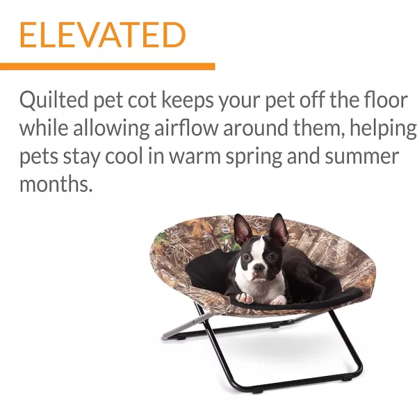 KampH Pet Products Cozy Cot Elevated Pet Bed Dish Chair for Dogs and Cats Machine Washable Gray Large 30 InchesRealtree Edge 240L x 240W x 140Th