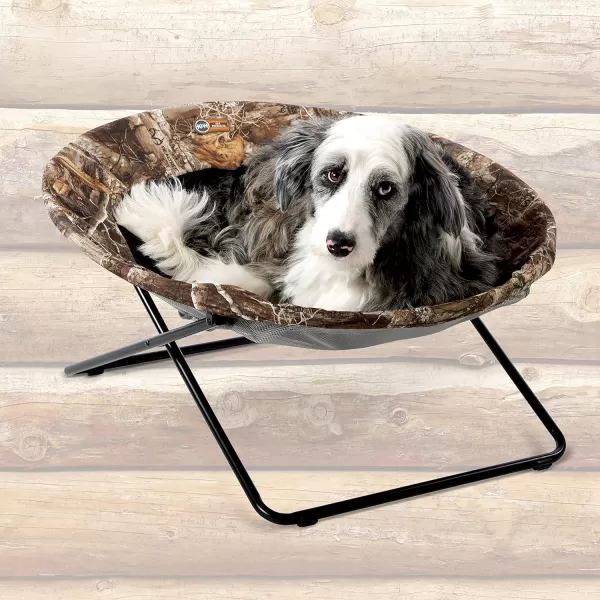 KampH Pet Products Cozy Cot Elevated Pet Bed Dish Chair for Dogs and Cats Machine Washable Gray Large 30 InchesRealtree Edge 300L x 300W x 170Th