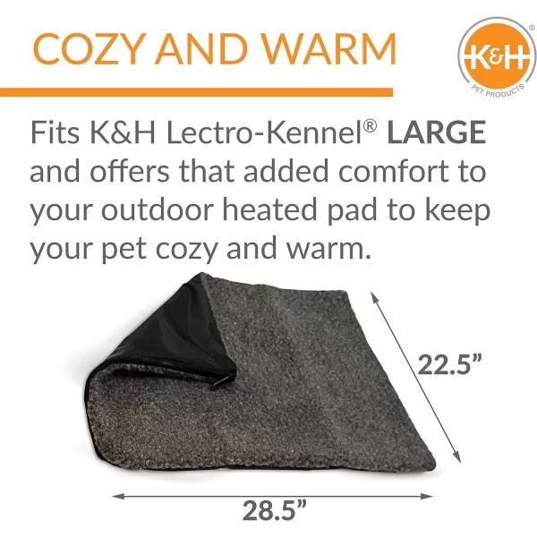 KampH Pet Products LectroKennel Heated Pad Deluxe Cover Pad not included Gray Large 225 X 285 InchesLarge 225 x 285