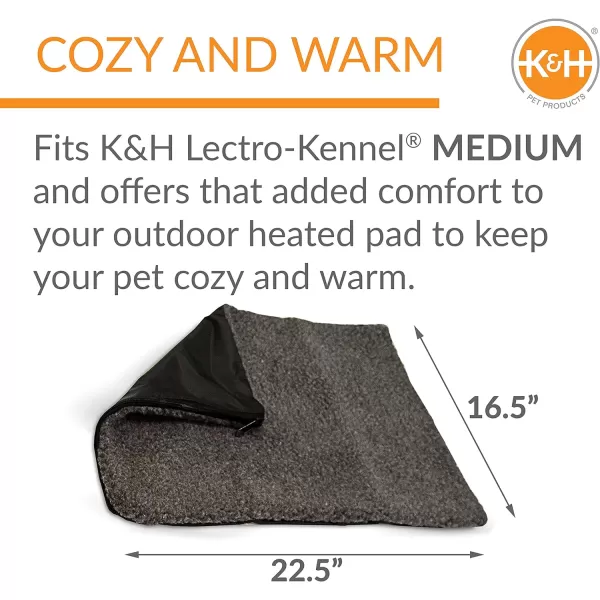 KampH Pet Products LectroKennel Heated Pad Deluxe Cover Pad not included Gray Large 225 X 285 InchesMedium 165 x 225