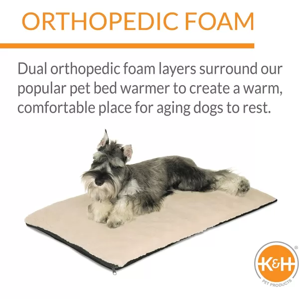 KampH Pet Products Ortho ThermoBed Heated Dog Bed Fleece XLarge 33 X 43 InchesFleece 270L x 170W x 30Th