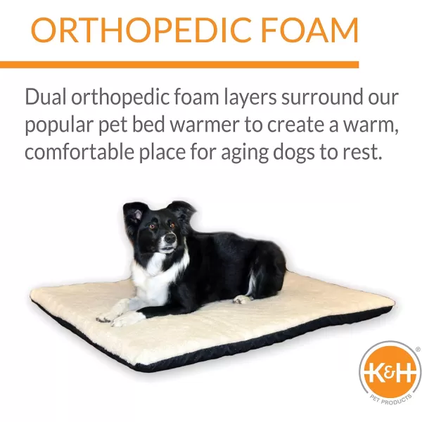KampH Pet Products Ortho ThermoBed Heated Dog Bed Fleece XLarge 33 X 43 InchesFleece 370L x 270W x 30Th