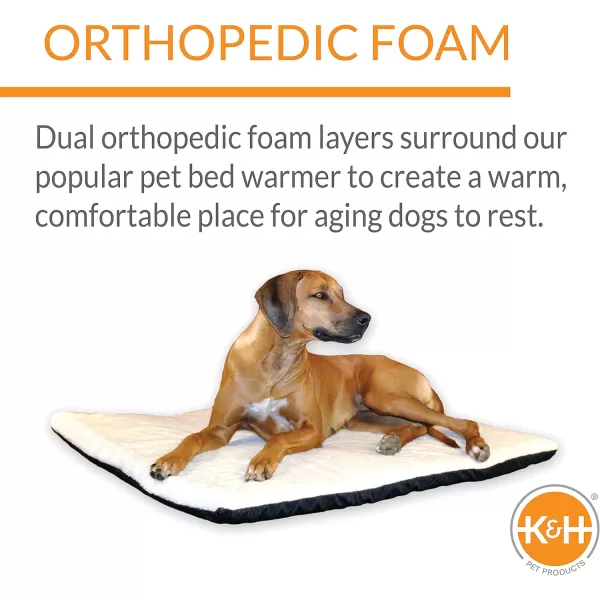 KampH Pet Products Ortho ThermoBed Heated Dog Bed Fleece XLarge 33 X 43 InchesFleece 430L x 330W x 30Th