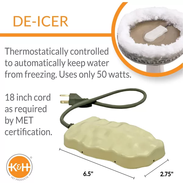 KampH Pet Products Super Ice Eliminator Birdbath Deicer Natural 80 Watts Safety Certified Birdbath HeaterOriginal 50 Watts