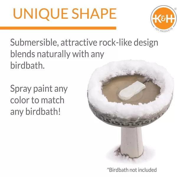 KampH Pet Products Super Ice Eliminator Birdbath Deicer Natural 80 Watts Safety Certified Birdbath HeaterSuper 80 Watts