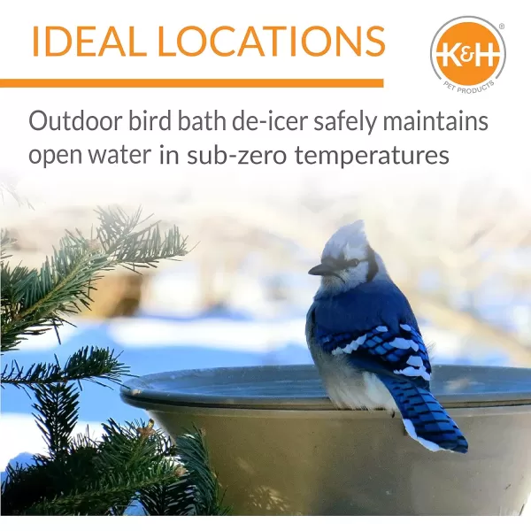 KampH Pet Products Super Ice Eliminator Birdbath Deicer Natural 80 Watts Safety Certified Birdbath HeaterSuper 80 Watts