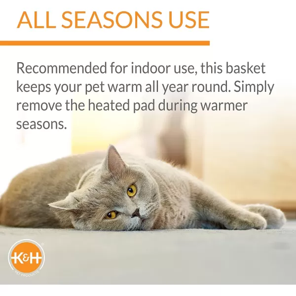 KampH Pet Products Thermo Basket Indoor Heated Cat Bed Foldable Red 15 X 15 InchesRed