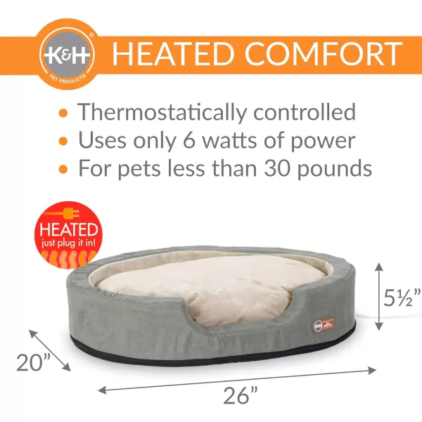 KampH Pet Products ThermoSnuggly Sleeper Heated Pet Bed Large 31 X 24 X 5 Inches SageTan260L x 200W x 50Th Retail Package