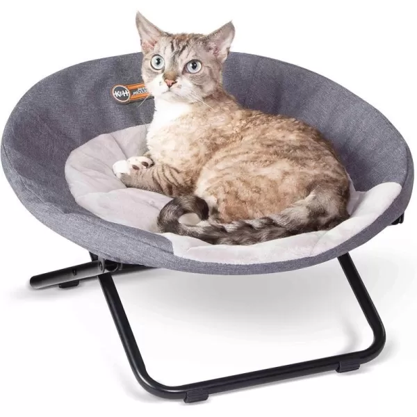 KampH Pet Products Cozy Cot Elevated Pet Bed Dish Chair for Dogs and Cats Machine Washable Gray Large 30 InchesClassy Gray 190L x 190W x 120Th