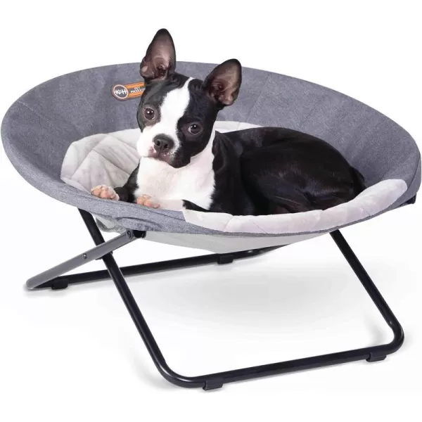 KampH Pet Products Cozy Cot Elevated Pet Bed Dish Chair for Dogs and Cats Machine Washable Gray Large 30 InchesClassy Gray 240L x 240W x 140Th