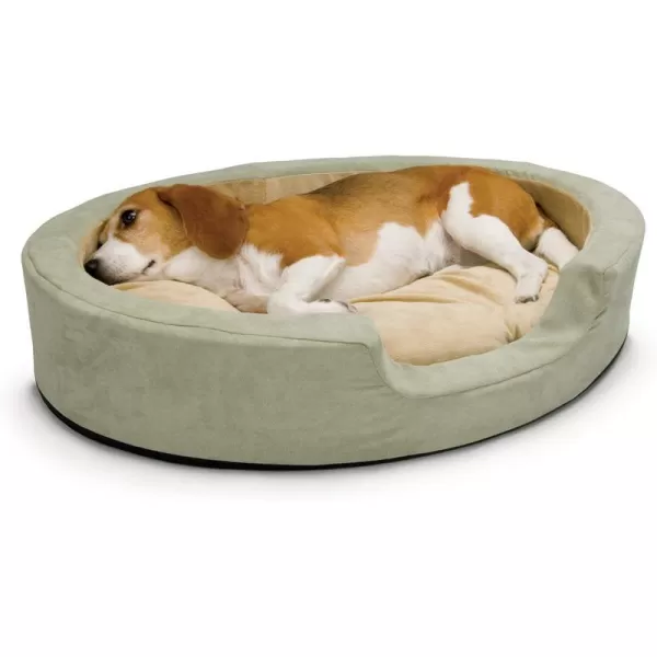 KampH Pet Products ThermoSnuggly Sleeper Heated Pet Bed Large 31 X 24 X 5 Inches SageTan260L x 200W x 50Th Recyclable Box