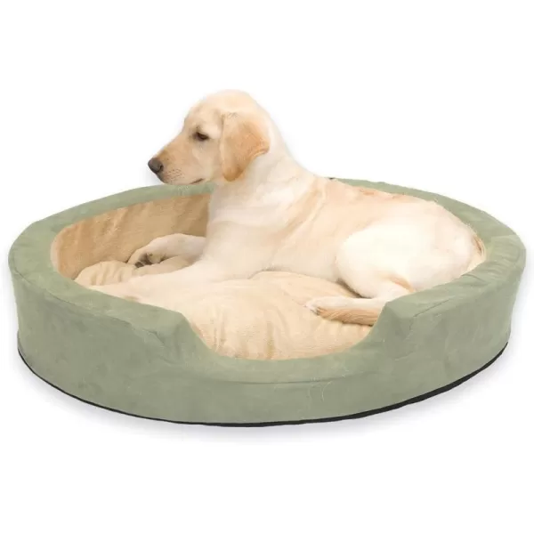 KampH Pet Products ThermoSnuggly Sleeper Heated Pet Bed Large 31 X 24 X 5 Inches SageTan300L x 220W x 50Th Retail Package