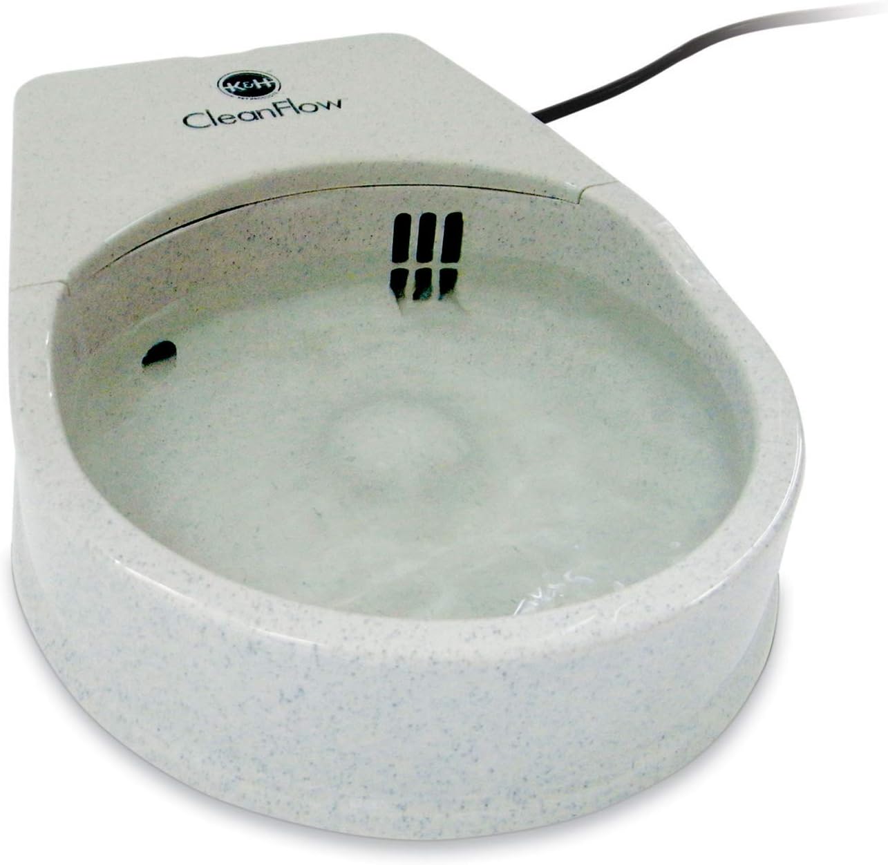 KampH Pet Products CleanFlow Filtered Water Bowl for Cats Granite 80 OuncesCleanflow Cat Bowl 1 filter  3 Replacement Filters