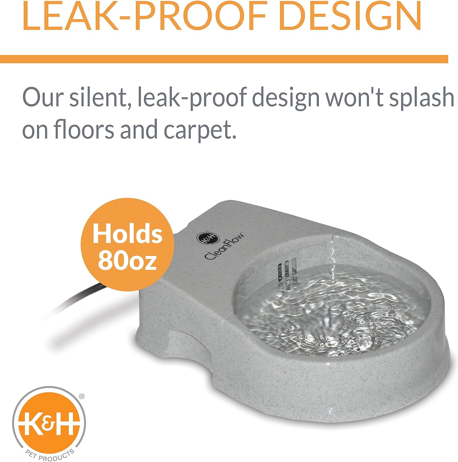 KampH Pet Products CleanFlow Filtered Water Bowl for Cats Granite 80 OuncesCleanflow Cat Bowl 1 filter