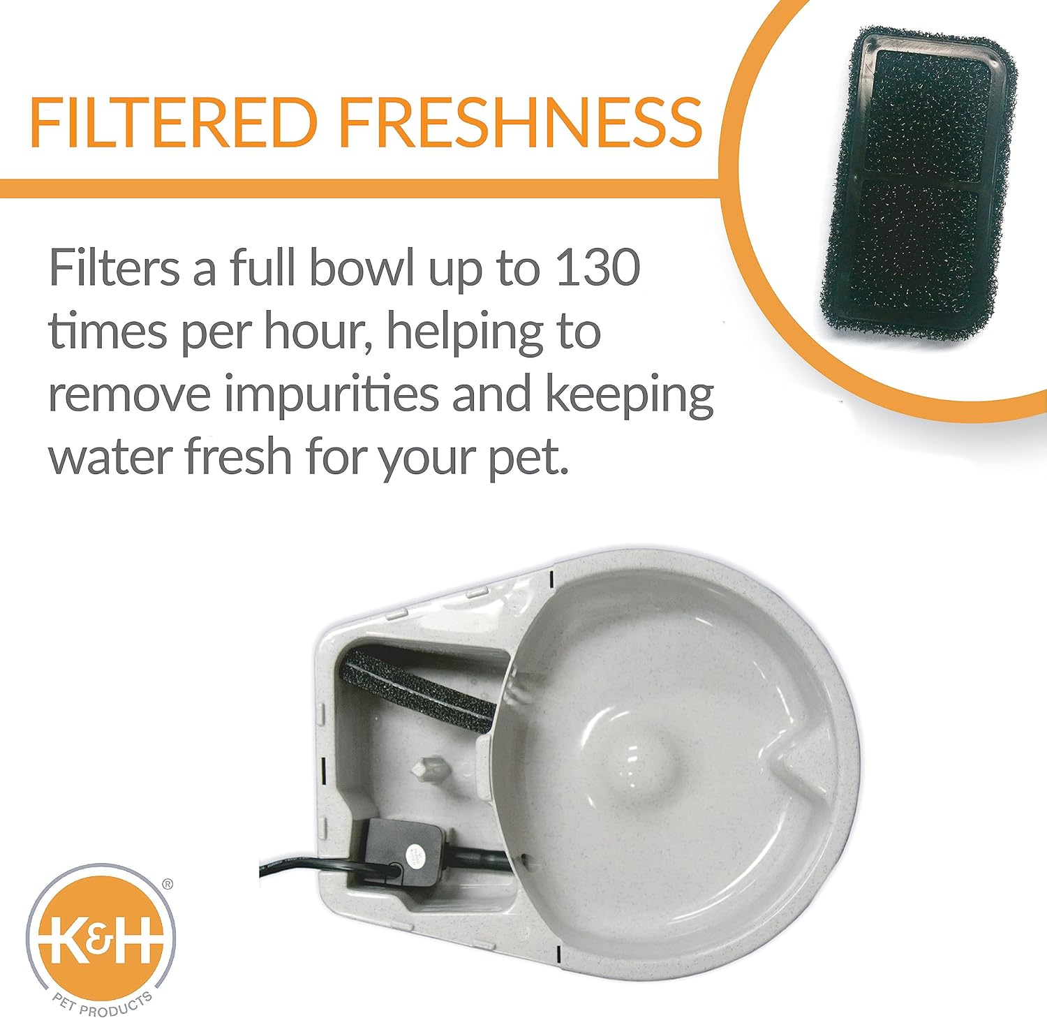 KampH Pet Products CleanFlow Filtered Water Bowl for Cats Pet Drinking Water Fountain Cat Water Dispenser Granite 80 Ounce Bowl amp 90 Ounce ReservoirKampH Pet Products CleanFlow Filtered Water Bowl for Cats Pet Drinking Water Fountain Cat Water Dispenser Granite 80 Ounce Bowl amp 90 Ounce Reservoir