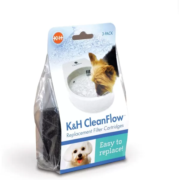 KampH Pet Products CleanFlow Filtered Water Bowl for Cats Granite 80 OuncesCleanflow Cat Bowl 1 filter  3 Replacement Filters
