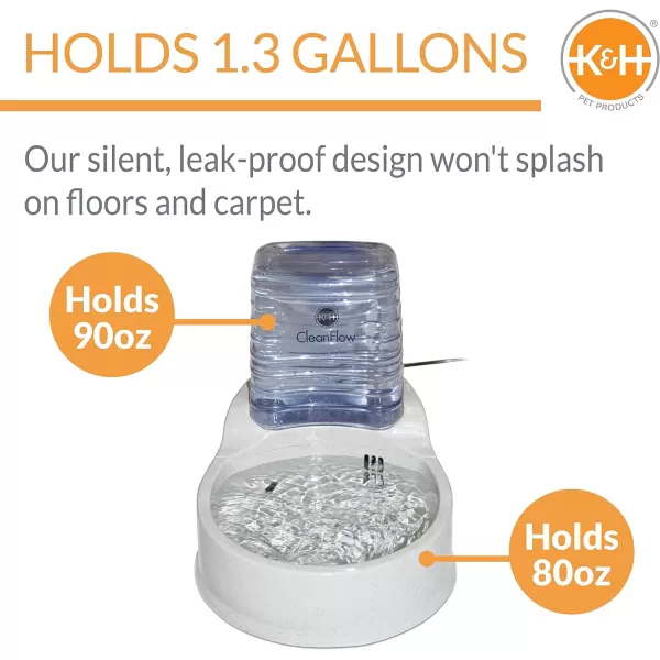 KampH Pet Products CleanFlow Filtered Water Bowl for Cats Pet Drinking Water Fountain Cat Water Dispenser Granite 80 Ounce Bowl amp 90 Ounce ReservoirKampH Pet Products CleanFlow Filtered Water Bowl for Cats Pet Drinking Water Fountain Cat Water Dispenser Granite 80 Ounce Bowl amp 90 Ounce Reservoir