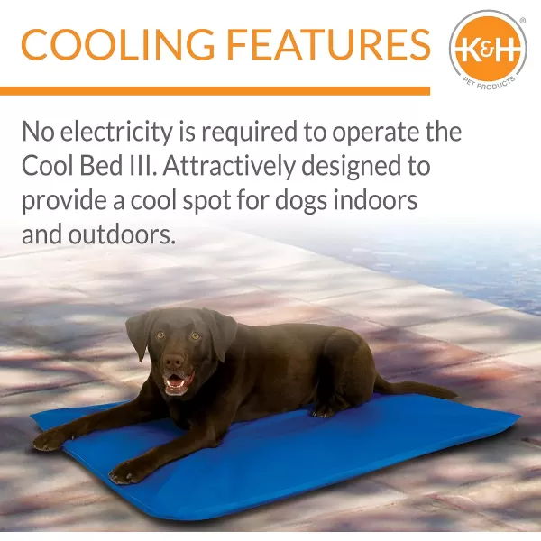 KampH Pet Products Cool Bed III Dog Cooling Mat Cooling Dog Beds for Medium Dogs Dog Cooling Mat for Dog Carrier Outdoor Dog Bed Cooling Pad for Dog Pet Cooling Mat  Blue Medium 22 X 32 Inches440L x 320W x 20Th Cool Bed III